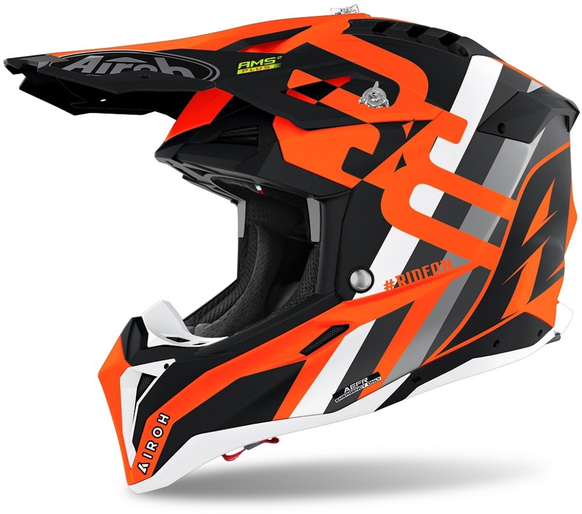 Airoh Aviator 3 Rainbow Mat Oranje Crosshelm - Helm