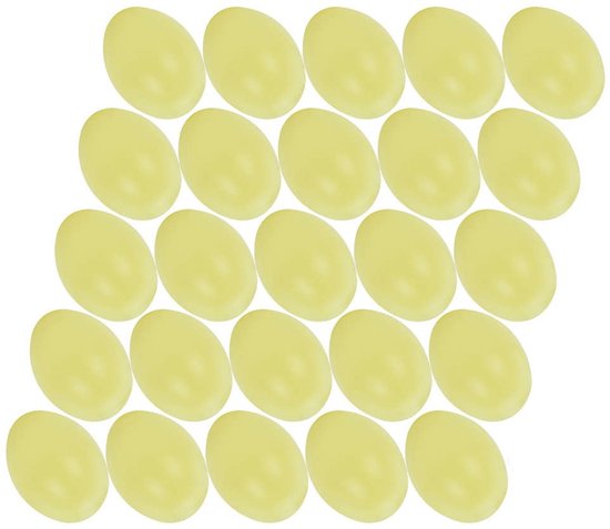 Hobby knutsel eieren - 50x - 6 cm - geel - kunststof - decoratie paaseieren