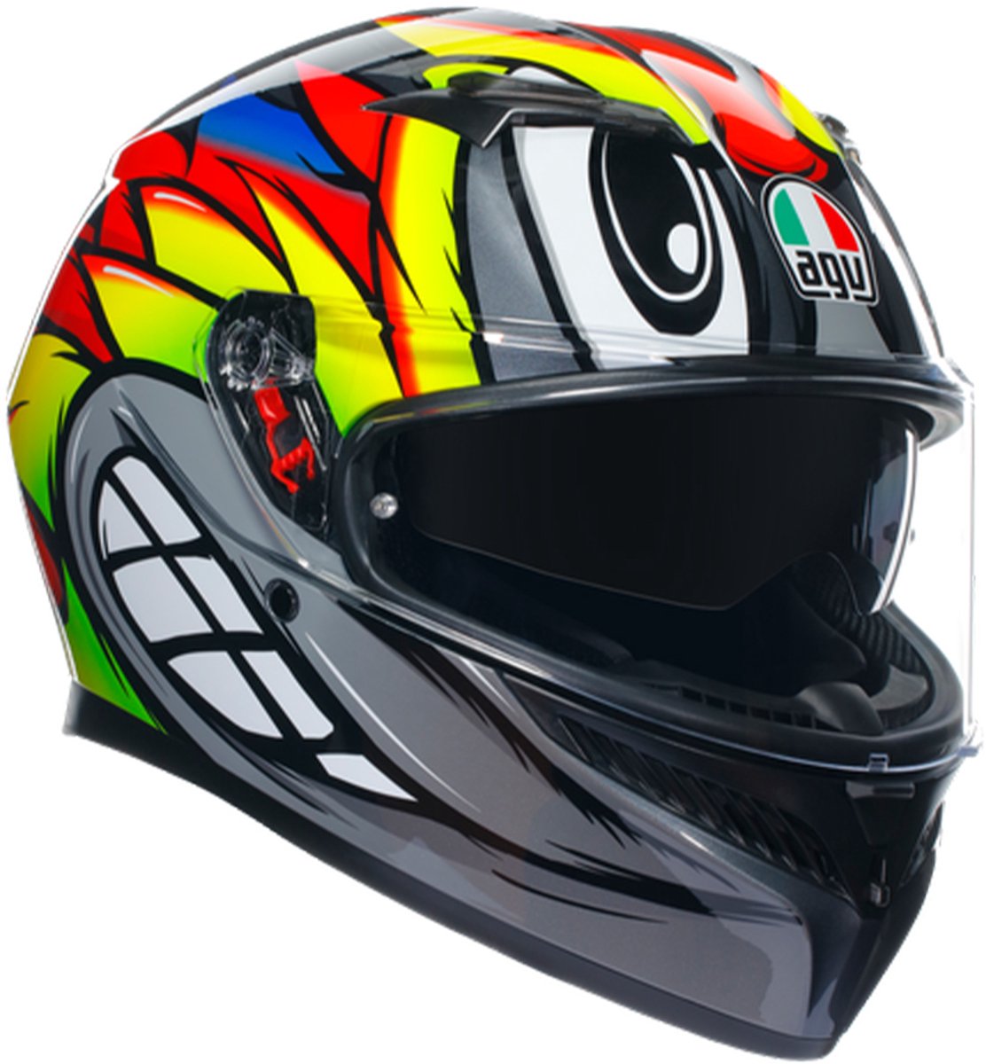 Agv K3 E2206 Mplk Birdy 2.0 Grijs Geel Rood 012 Integraalhelm - Maat XS - Helm