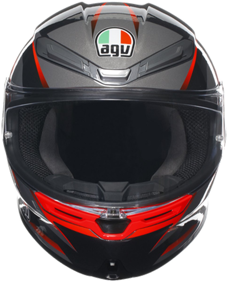 AGV K6 S Karve Matt Black/Grey/Red - Maat S - Integraal helm - Scooter helm - Motorhelm - Zwart - Scooterhelmen mannen en vrouwen. – foto 6