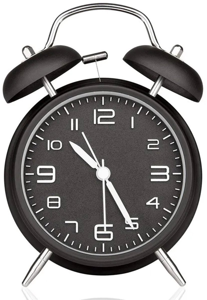 IvoQ Klassieke Zwarte Retro Wekker – Stil & Extra Luide Bel – Vintage Look – Mechanisch Alarm