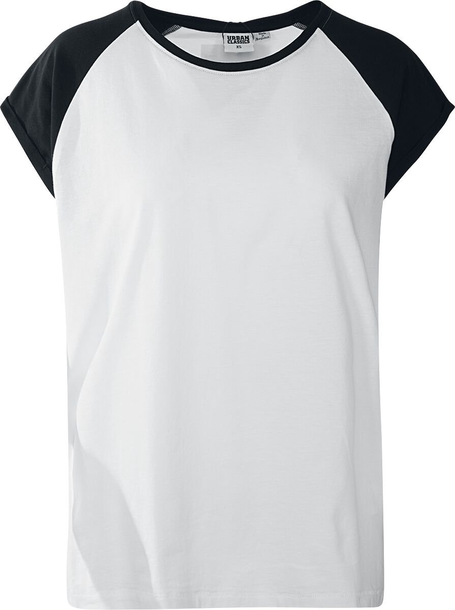 Urban Classics Contrast Raglan Tee Dames T-shirt – S Zwart