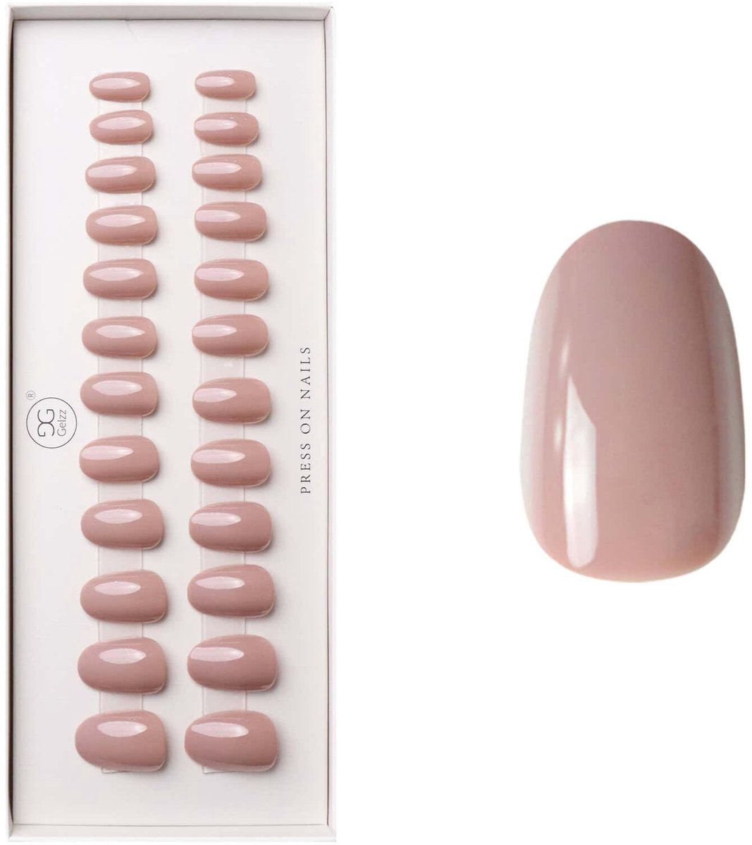 Gelzz Soft Gel Press On Nude Perfection (24) -Medium Round -Dekkende kleur -