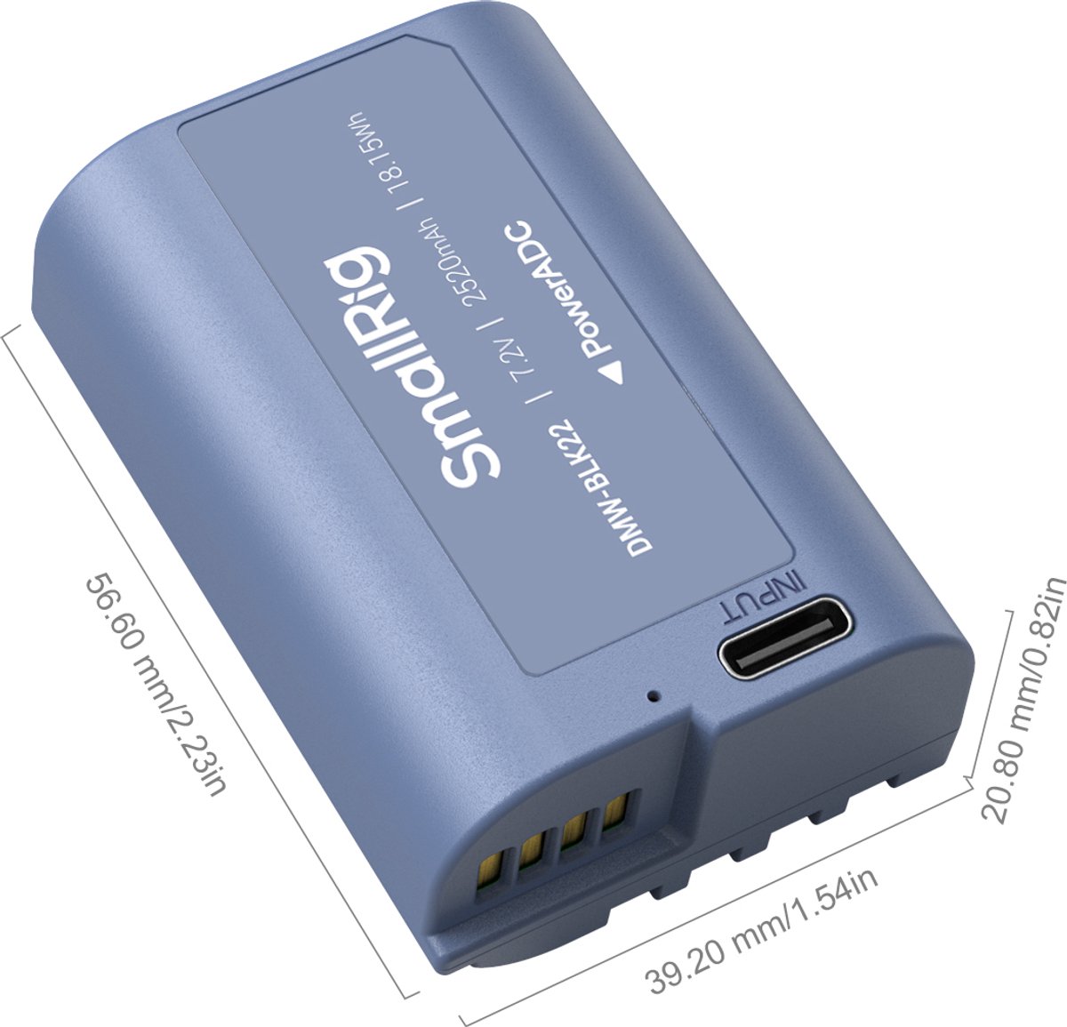 SmallRig 4906 DMW-BLK22 USB-C Rechargeable Camera Battery