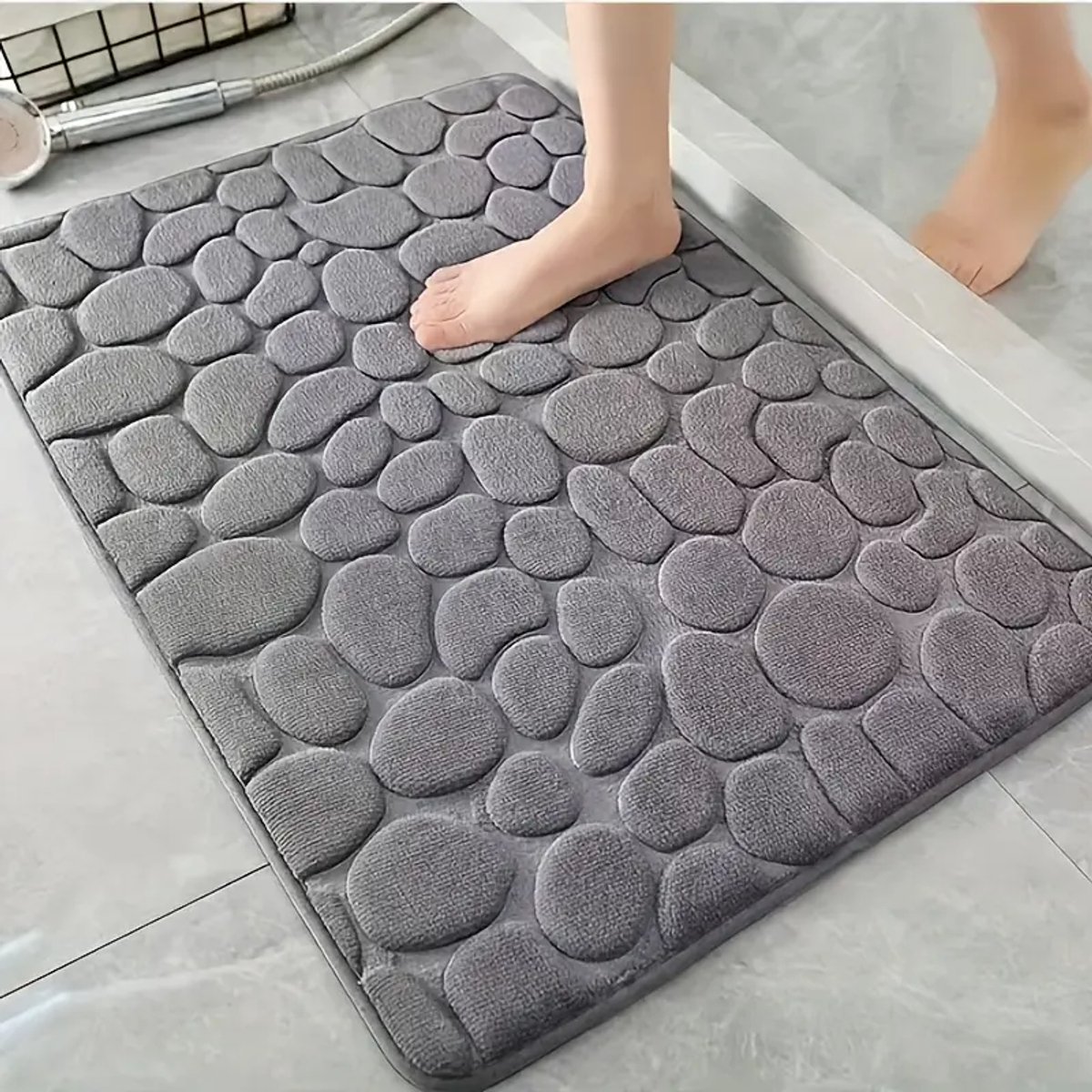 Badmat 2 stuk, antislip PVC-achterkant, machinewasbaar, 40x60cm badmat set , langwerpige vorm, zachte comfortabele badmat met uitstekende absorptie