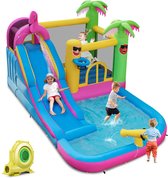 COSTWAY Springkasteel met ventilator, kinderbadje, springslot COSTWAY Springkasteel met ventilator, kinderbadje, springslot