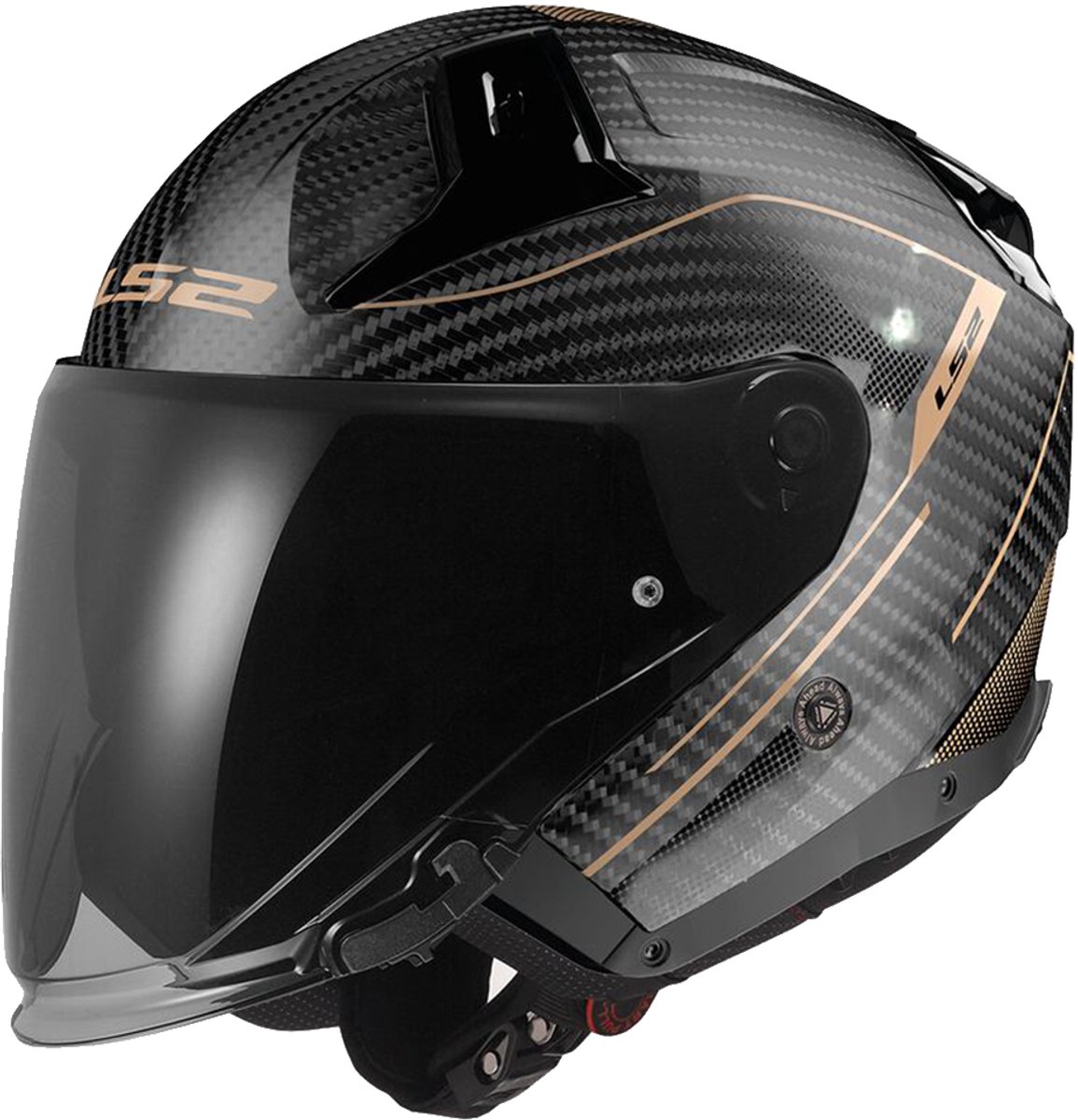 LS2 Helm Infinity II Counter OF603 carbon / goud maat XL