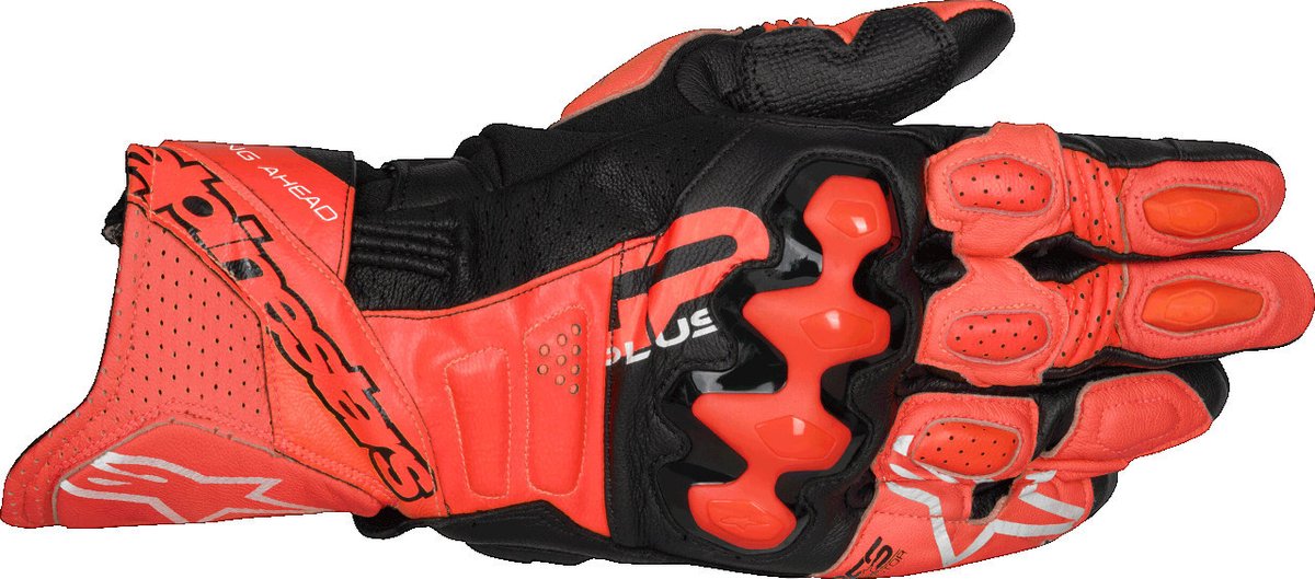 Alpinestars GP Plus R V3 Fel Rood Fluo Rood Zwart Leren Handschoenen - Handschoen