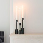 Atmooz - Kaarshouder Orso S/3 - Zwart - Set van 3 Kandelaars - Metaal - 21, 26 en 31 cm Hoog - Moderne Tafeldecoratie