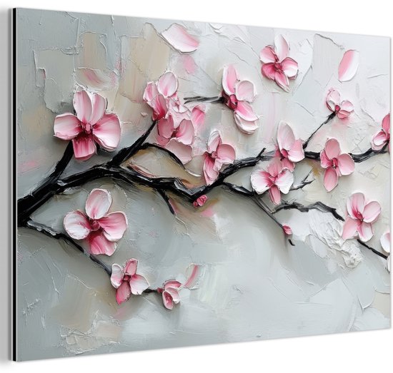 Tableau aluminium 180x120 cm - Décoration murale métal - Blossom - Artistique - Rose - Sakura - Décoration murale métal salon - Décoration industrielle - Photo sur dibond - Accessoires industriels chambre