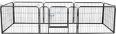 Lendo Online - Hondenren - Hondenkennel - Puppyren met 8 panelen van 80x60cm - Staal - Ø 210 cm en 640cm omtrek - Antraciet