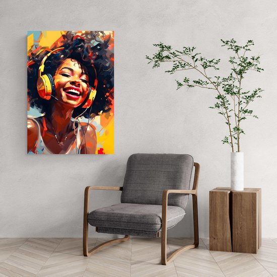 Affiche abstraite de fille gameuse en couleur | Affiche couleur abstraite | Affiche de Game Girl | Affiche colorée | Affiche artistique | 60x90cm | 2344MT | DIBOND 3mm | Plaque d'aluminium | Panneau mural en métal