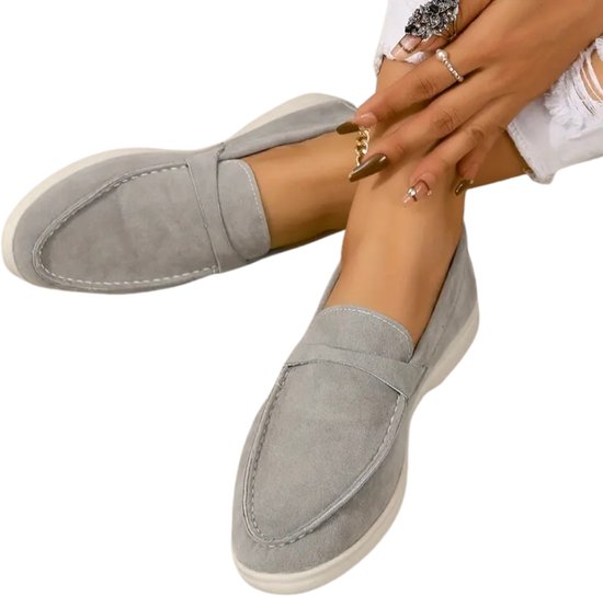 Bovista Loafers Dames - Met Hak - Damesschoenen - Instappers - Grijs - Maat 40.5