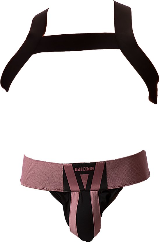 Barcode Berlin Multipack 1x Jockstrap Zuri Brun-Violet/Noir + 1x Harnais Noir Mat - TAILLE XL - Sous-vêtements Homme - Jockstrap Homme - Jockstrap Homme