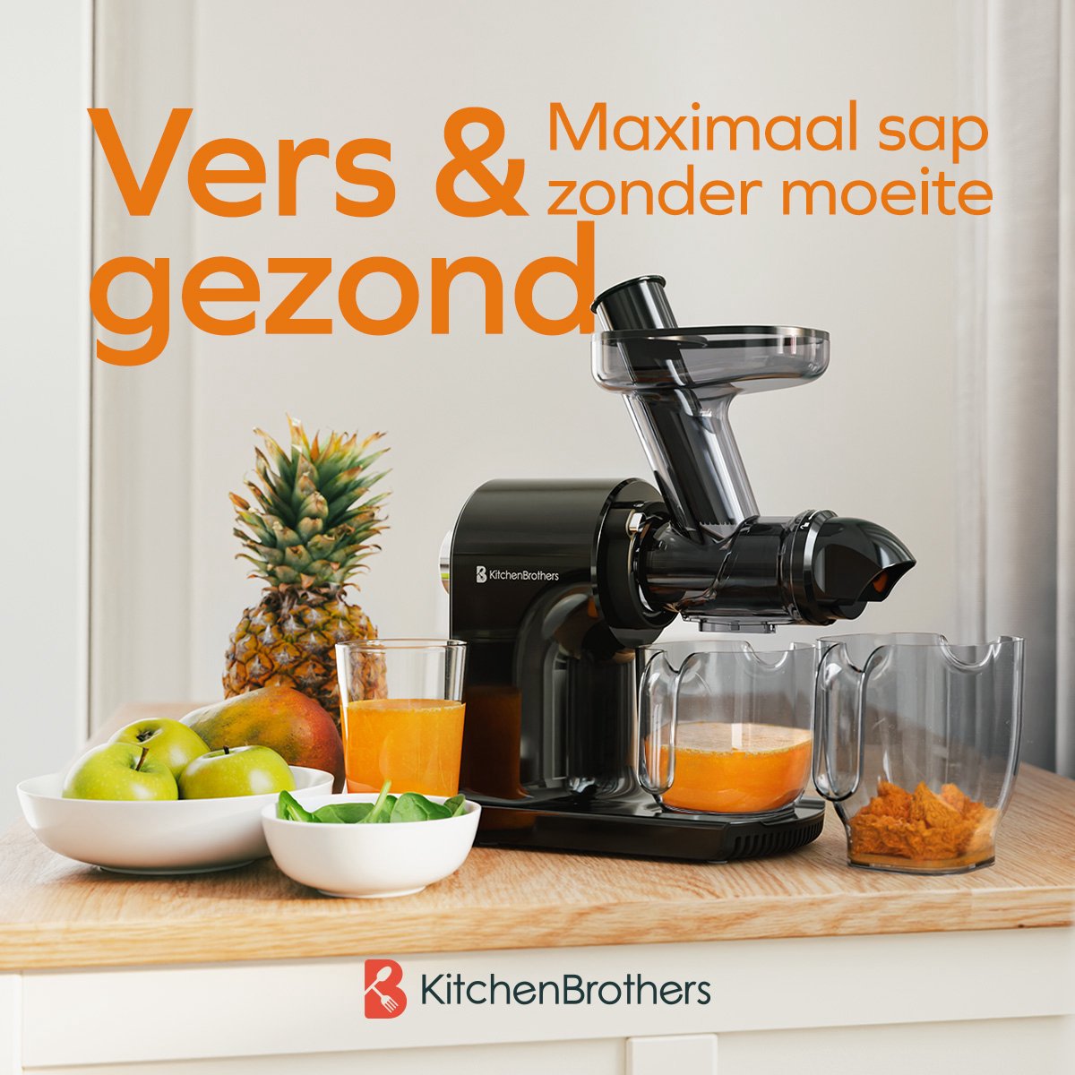 KitchenBrothers Compact Slowjuicer - PFAS vrij thumbnail 2