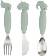 Lot De 4 Assiettes Compartimentées SOBEAU - Avec Couverts - Polypropylène Sans BPA - Lavables Lave-vaisselle