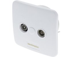 Q-link coax element | inbouw | tras-2000b | retour geschikt | ZIGGO geschikt | wit
