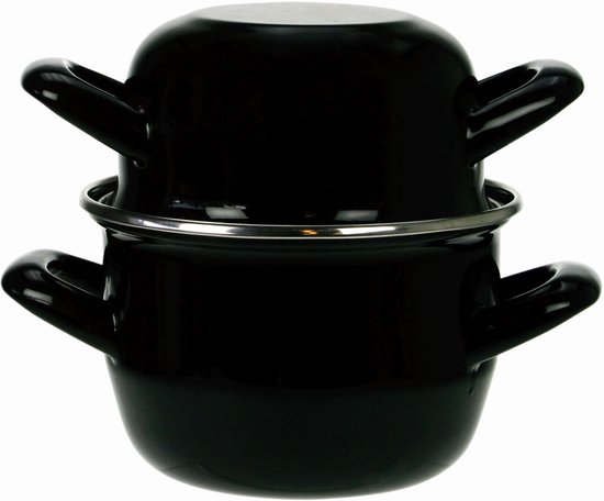 Cosy&Trendy Mosselpan - Ø 24 cm - 2,6 kg - Zwart - geschikt voor inductie