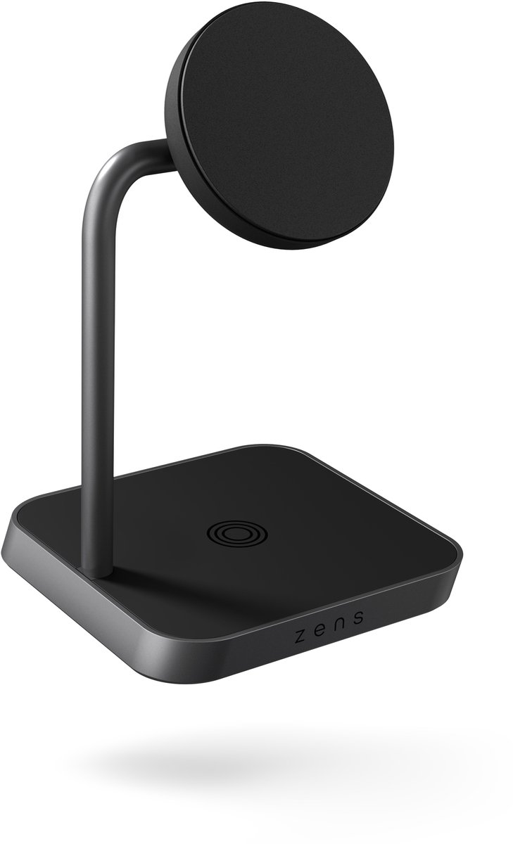 Zens Office Charger 2 draadloze lader 3× Qi 15 W Apple Watch iPhone 12 t/m 17 Zwart