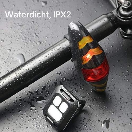 Fiets Achterlicht - LED Verlichting - Veilig Fietsen - Draadloze Afstandsbediening - 17 x 16 cm — afbeelding 4