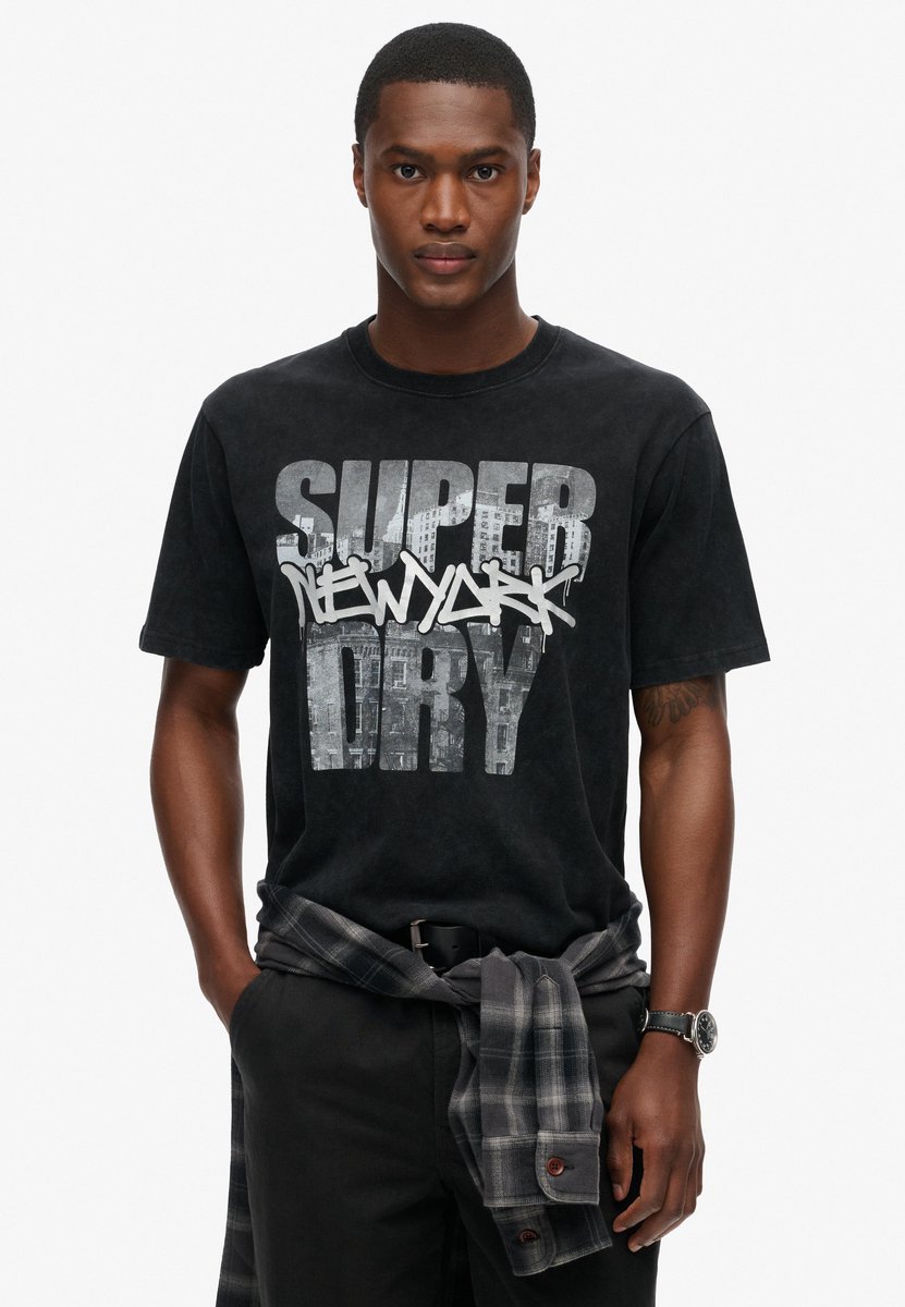 Superdry Photographic T-shirt met skate-logo en losse pasvorm Heren T-shirts Zwart