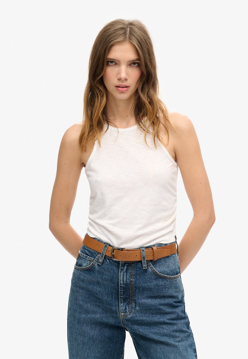 Superdry Tanktop met ruches Dames Vesten Optic