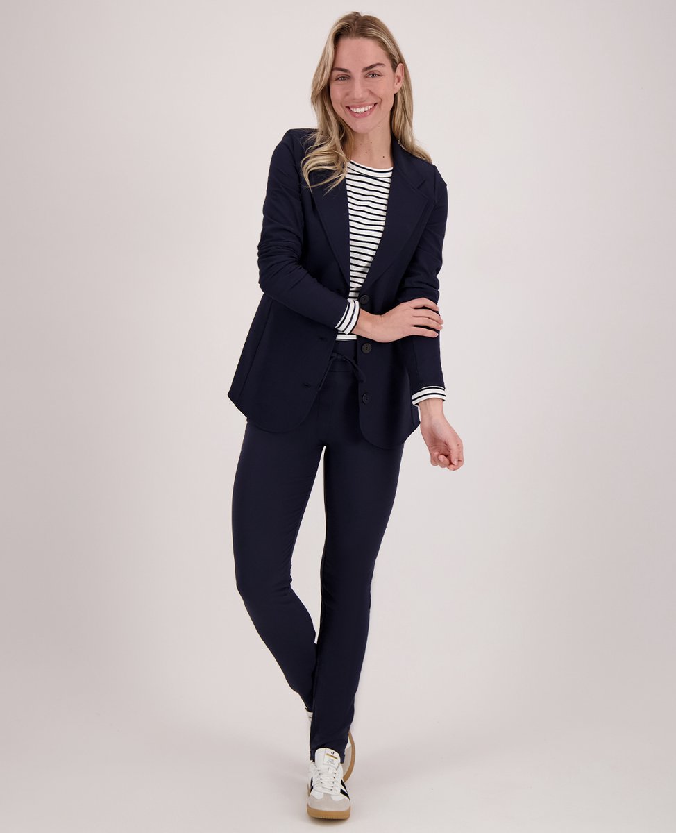 Je m'appelle Travelstof Dames Broek Regular fit Met stretch - Blauw - Maat S