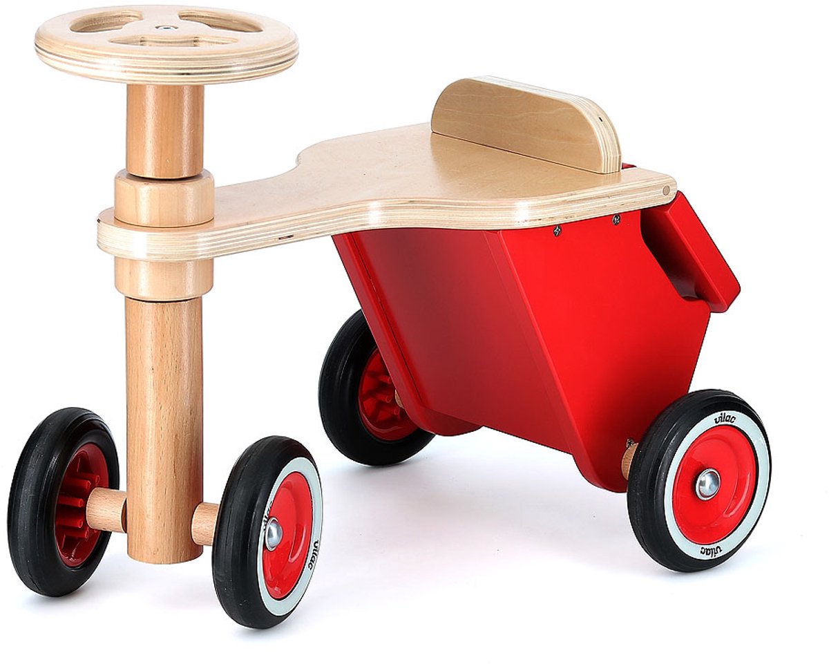 Vilac driewieler houten speelgoed rood voor kinderen - stabiel en veilig.