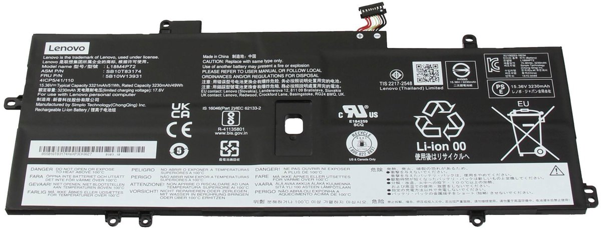 Lenovo SB10K97642 Batterij - 51Wh