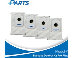 Ecovacs Deebot X2 Pro Plus Stofzakken (4 Stuks, Plus.Parts® alternatief voor DDB030025)