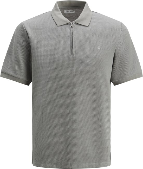 JACK&JONES JJEAUSTIN ZIP POLO SS NOOS Heren Poloshirt - Ultimate Grey Classic