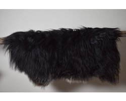 Schapenvacht voor je hond / kat - 100% natuurlijke vacht - Donkerbruin / zwart - 60-70 cm