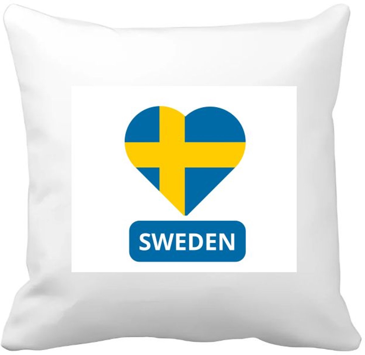 Akyol sweden vlag hartje Kussen hoes - Zweden - reizigers - toerist - verjaardagscadeau - souvenir - vakantie - 40 bij 40 cm Multicolor