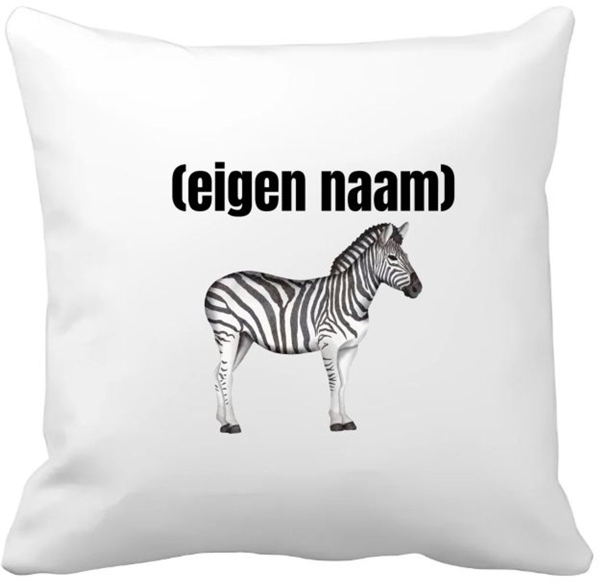 Akyol zebra met eigen naam Kussen hoes - Zebra - dieren liefhebber - iemand die houdt van zebra's - verjaardag - cadeau - kado - geschenk - 40 bij 40 cm Multicolor