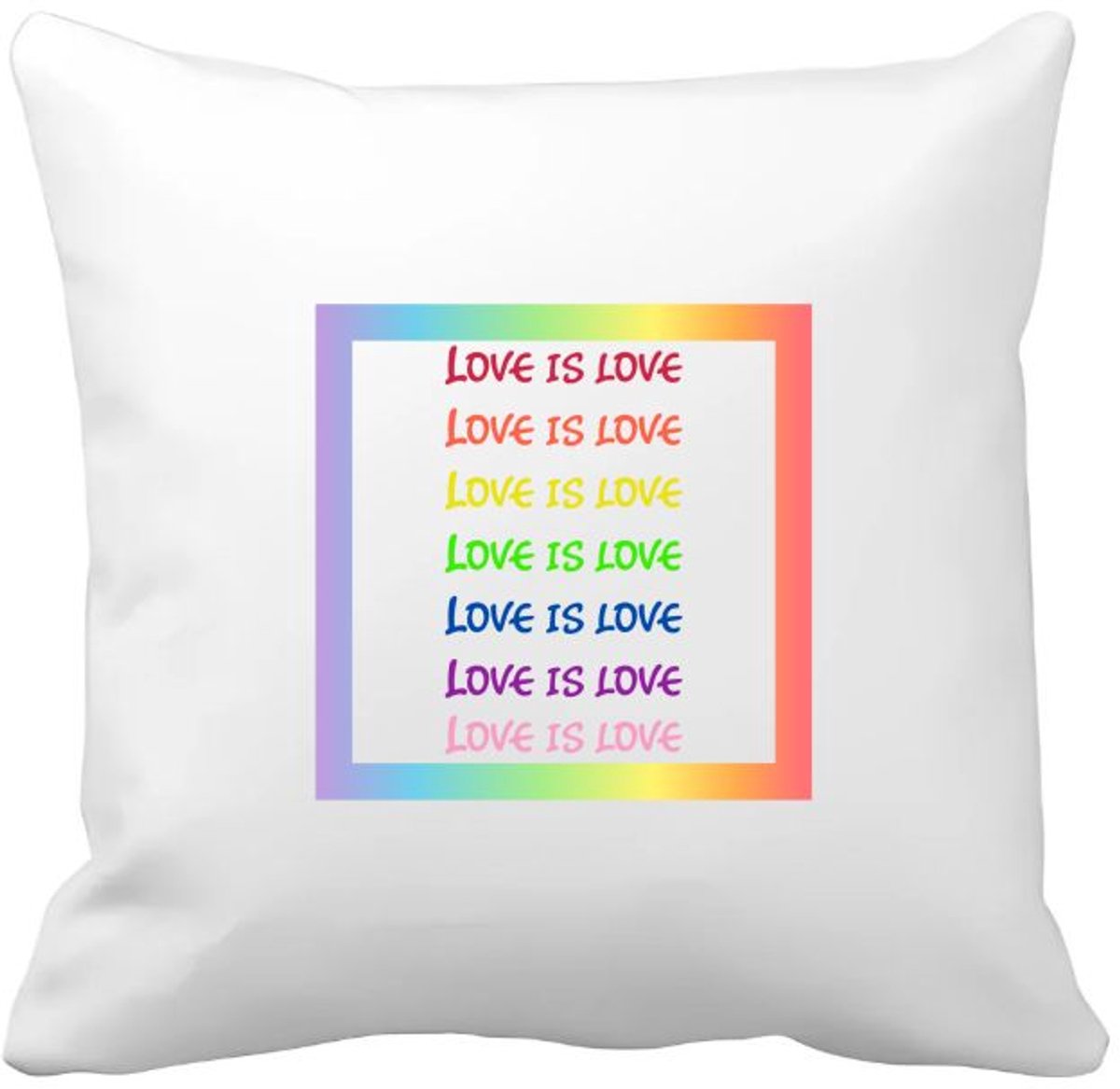 Akyol lgbtq cadeau - Kussen hoes - Lgbt - queer - met opdruk - lgbt - love is love - pride month - lgbtq vlag - gay pride - met tekst - opdruk - leuke pride spullen - verjaardag - cadeau - gift - 40 bij 40 cm Multicolor