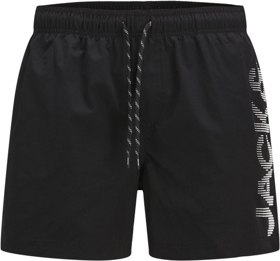 Short de bain homme Jack&Jones Plus JPSTMAUI JJSWIM SPLICE LOGO AKM SN PLS - Noir