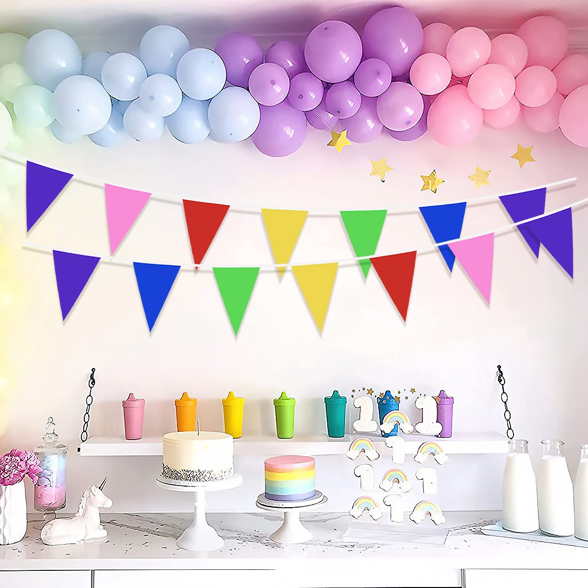 Q2P - Slingers - Verjaardag - Versiering - Vlaggenlijn - Feestartikelen - Feest - Decoratie - Slinger - Gekleurd — afbeelding 5