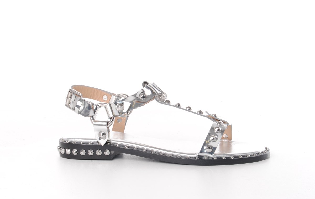 Ash Italia dames sandaal Patsy metallic zilver met studs