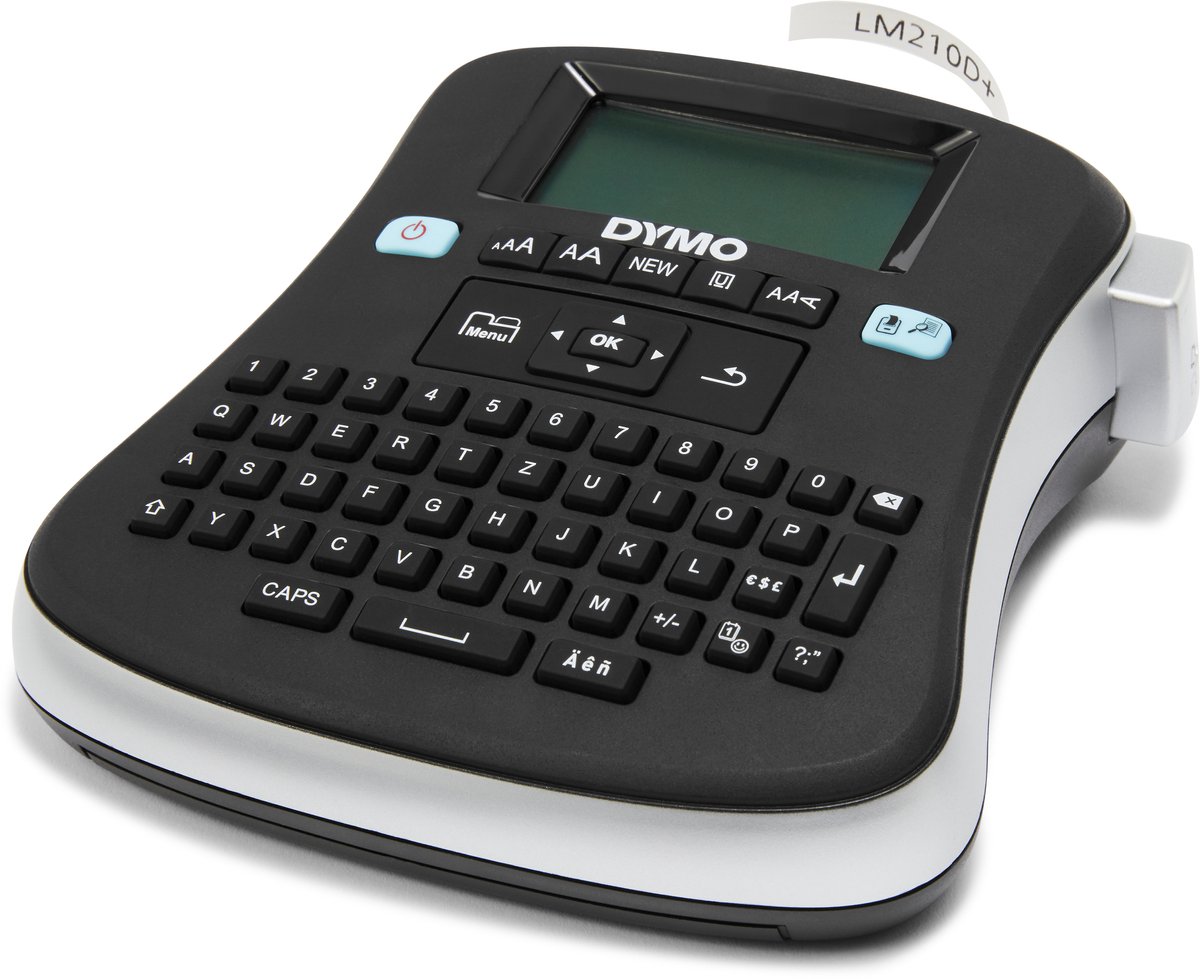 Draagbare DYMO LabelManager 210D-labelmakerkit | QWERTZ-toetsenbord | met zwart-witte D1-labels van 12 mm en een draagkoffer thumbnail 2