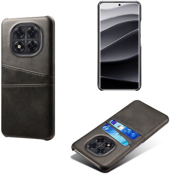 Coque Xiaomi Redmi Note 14 Pro 5G - Coque arrière en cuir MobyDefend avec emplacements pour cartes - Zwart - Étui pour téléphone portable - Étui pour téléphone compatible avec : Xiaomi Redmi Note 14 Pro 5G