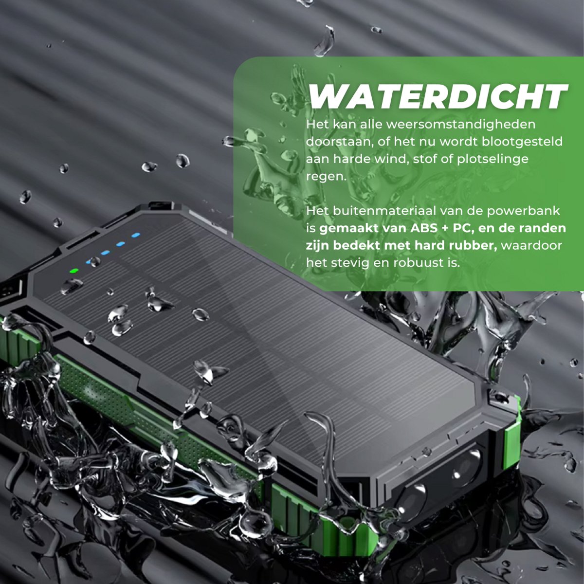 Solar Powerbank 30000mAh - Draadloos Opladen - Waterdicht en - afbeelding 3