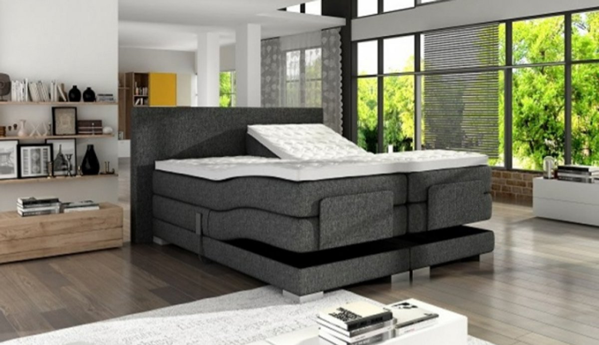 Nessa® - 180x200 Elektrische Boxspring Tesla - Zwart Stof thumbnail 2