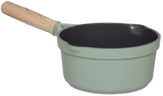 5Five Steelpan Horizon - Alle warmtebronnen - Groen - Dia 20 cm - handvat hout - aluminium - sauspan