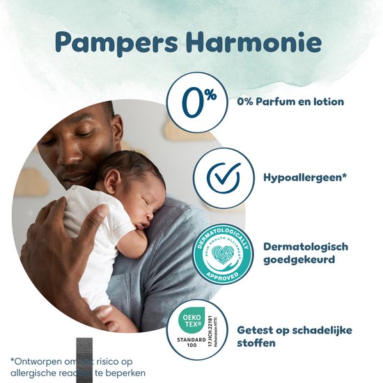 Pampers Harmonie Couches Taille 1 - 180 Couches - 2kg-5kg - Pack 1 Mois