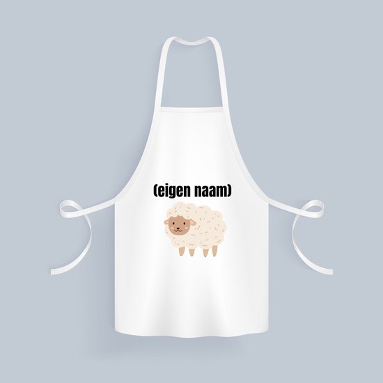 Akyol - mouton avec eigen naam Tablier de cuisine - Mouton - agriculteurs/amoureux des moutons - quelqu'un qui aime les moutons - anniversaire - cadeau - cadeau - 82 par 71 cm