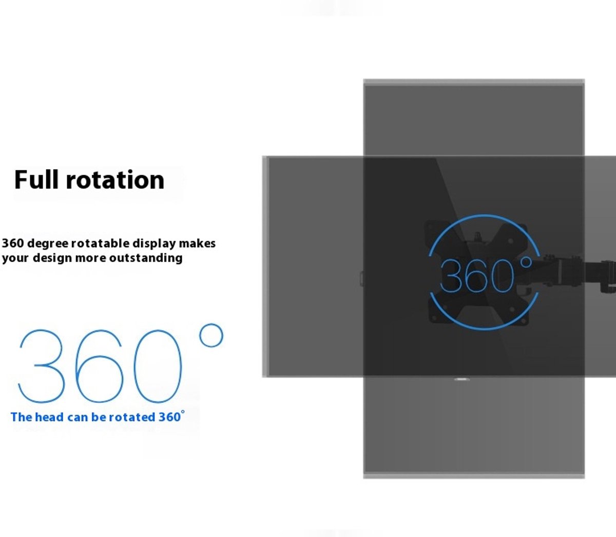 Dubbele Arm Monitorbeugel, 360° draaibaar, Verstelbare Hoogte voor 10-30 Inch Monitoren, Ergonomisch Ontwerp voor Werk en Spellen thumbnail 6