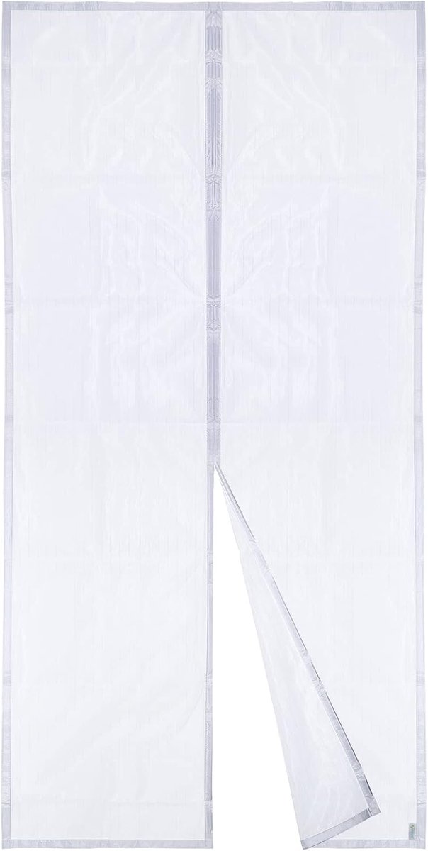 Azalia Magnetische Vliegengordijn, Hordeur, Fijn Gaasgordijn, 34 Magneten van Boven-Tot-Onderafdichting - Sluit Automatisch, Houdt Frisse Lucht Binnen & Insecten Buiten (120x250CM, Wit)