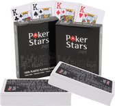 2x PokerStars Plastic Kaartspel (duo-pack) | Pokerkaarten (poker formaat & index) | Waterdicht | Buigvrij en kreukvrij | Flexibel | Speelkaarten voor poker - 2 x Zwart