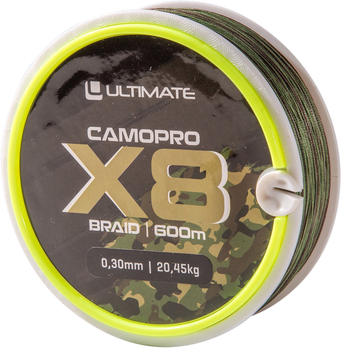 Ultimate Camopro X8 Braid Gevlochten Karperlijn 0.30mm/20.45kg (600m) | Gevlochten lijn