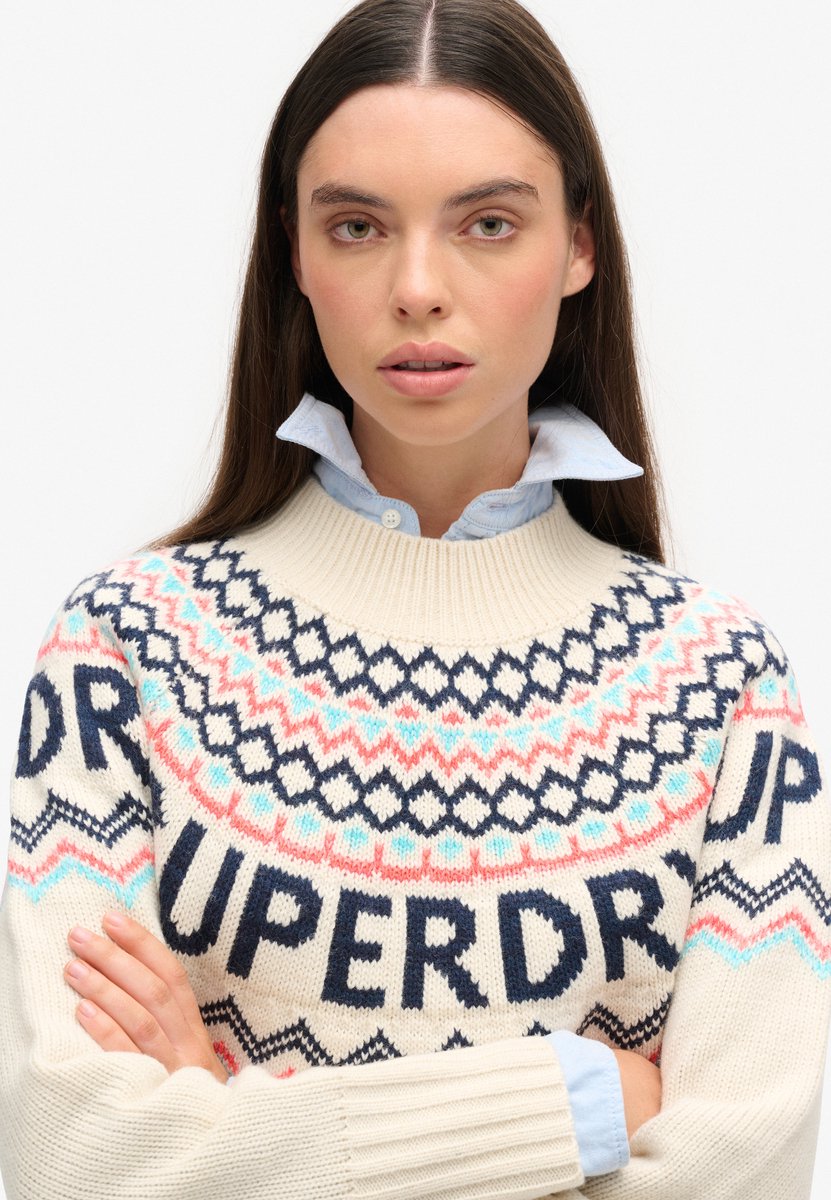 Superdry Fair Isle trui met logo Dames Sweaters Multicolor